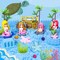 Summer Mermaid Sensory Bin Sandbox Toys for Toddlers Girls Kids- Mermaid Toys for Kids Play Sand Kit Sensory Sand Bin Toys with 2.2 lbs Sand & Castle Mold,Great Christmas Birthday Gift for Girl Kids